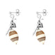 Sterling Silver Amber Small Bee Drop Earrings E2423
