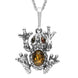 Sterling Silver Amber Small Frog Necklace P2492