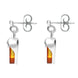Sterling Silver Amber Small Heart Earrings E2328