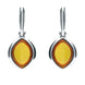 Sterling Silver Amber Wide Marquise Drop Earrings E1562