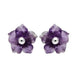 Sterling Silver Amethyst Tuberose Carnation Stud Earrings, E2162.
