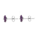 Sterling Silver Amethyst Tuberose Carnation Stud Earrings, E2162.