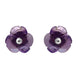 Sterling Silver Amethyst Tuberose Clover Stud Earrings, E2159.