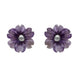 Sterling Silver Amethyst Tuberose Dahlia Stud Earrings, E2155.