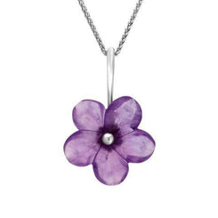 Sterling Silver Amethyst Tuberose Desert Rose Necklace, P2858.