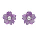 Sterling Silver Amethyst Tuberose Gypsophila Stud Earrings, E2157.