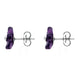 Sterling Silver Amethyst Tuberose Pansy Stud Earrings, E2152.