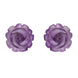 Sterling Silver Amethyst Tuberose Rose Stud Earrings, E2151.