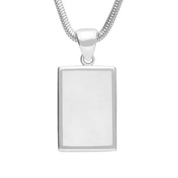 Sterling Silver Bauxite Flat Oblong Classic Necklace P083