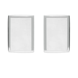 Sterling Silver Bauxite Flat Oblong Stud Earrings E014