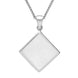 Sterling Silver Bauxite Flat Square Necklace P084
