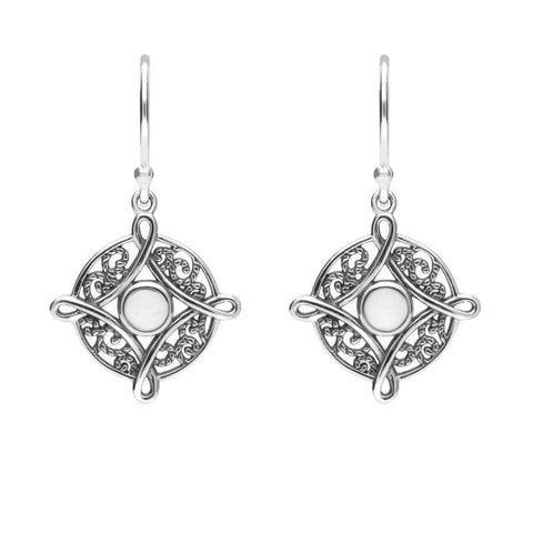 Sterling Silver Bauxite Four Point Cross Drop Earrings, E1922.