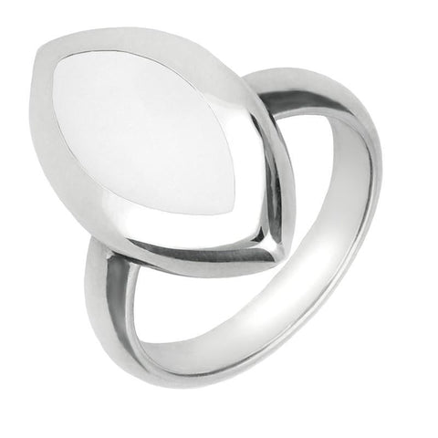 Sterling Silver Bauxite Framed Marquise Ring R497
