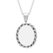 Sterling Silver Bauxite Heavy Rope Oval Necklace, P251