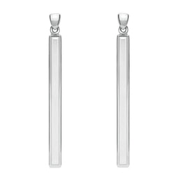Sterling Silver Bauxite Long Slim Drop Earrings E1070
