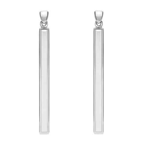 Sterling Silver Bauxite Long Slim Drop Earrings E1070