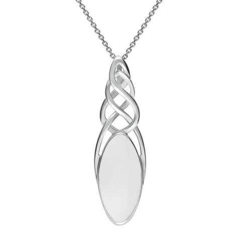 Sterling Silver Bauxite Marquise Pierced Long Necklace P1391