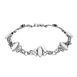 Sterling Silver Bauxite Marquise Shaped Celtic Bracelet B594