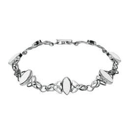 Sterling Silver Bauxite Marquise Shaped Celtic Bracelet B594