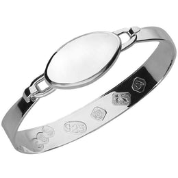 Sterling Silver Bauxite Medium Oval Bangle B020