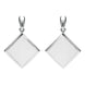 Sterling Silver Bauxite Modern Flat Square Drop Earrings E078