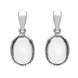 Sterling Silver Bauxite Oval Rope Edge Drop Earrings E148