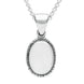 Sterling Silver Bauxite Oval Rope Edge Drop Necklace P164