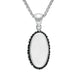 Sterling Silver Bauxite Oval Rope Edge Necklace P002
