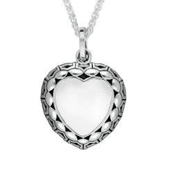 Sterling Silver Bauxite Oxidised Heart Necklace P2557