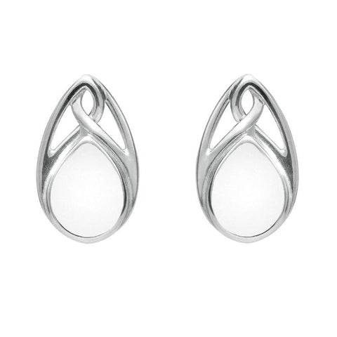 Sterling Silver Bauxite Pear Shaped Celtic Stud Earrings E973