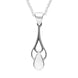 Sterling Silver Bauxite Pear Shaped Spoon Drop Necklace P162