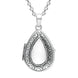 Sterling Silver Bauxite Pear Stone Pattern Edge Locket P2098