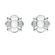Sterling Silver Bauxite Round Four Petal Flower Stud Earrings E1624