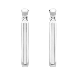 Sterling Silver Bauxite Short Slim Drop Earrings E1071
