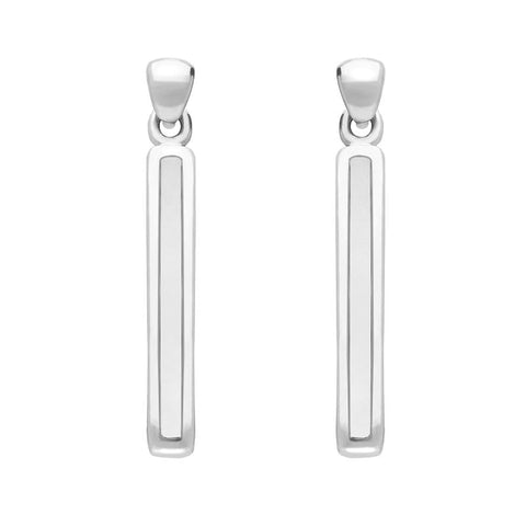 Sterling Silver Bauxite Short Slim Drop Earrings E1071