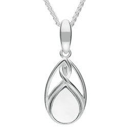 Sterling Silver Bauxite Small Pear Twist Celtic Necklace P1583