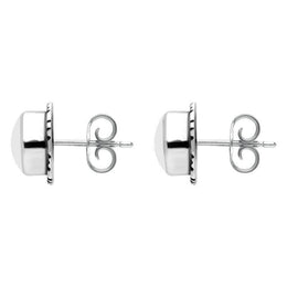 Sterling Silver Bauxite Small Round Rope Edge Stud Earrings E137