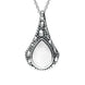 Sterling Silver Bauxite Stone Teardrop Oxidised Necklace P2535