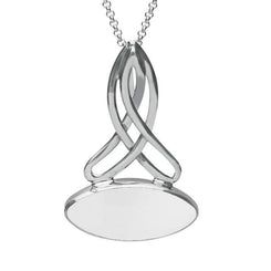 Sterling Silver Bauxite Wide Marquise Celtic Necklace P1393