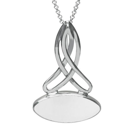 Sterling Silver Bauxite Wide Marquise Celtic Necklace P1393