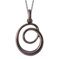 Sterling Silver Black Vermeil Open Swirl Infinity Necklace P2774C.