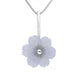 Sterling Silver Blue Chalcedony Tuberose Dahlia Necklace, P2856.