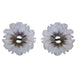 Sterling Silver Blue Chalcedony Tuberose Daisy Stud Earrings, E2161.