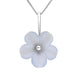 Sterling Silver Blue Chalcedony Tuberose Desert Rose Necklace, P2858.