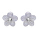Sterling Silver Blue Chalcedony Tuberose Pansy Stud Earrings, E2152.