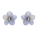 Sterling Silver Blue Chalcedony Tuberose Pansy Stud Earrings, E2153.