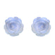 Sterling Silver Blue Chalcedony Tuberose Rose Stud Earrings, E2151.