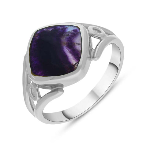 Sterling Silver Blue John Cushion Cut Ring R1246