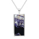 Sterling Silver Blue John Large Oblong Necklace P078