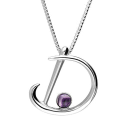 Sterling Silver Blue John Love Letters Initial D Necklace P3451C